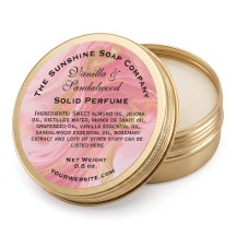 Ömtålig rosa & guld marmorerad solid parfymetikett