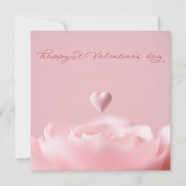 Ömtålig Rosa Hjärtblomma Alla Hjärtans Dag Julkort