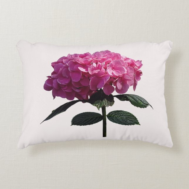 Ömtålig Rosa Hydrangea Prydnadskudde (Framsidan)