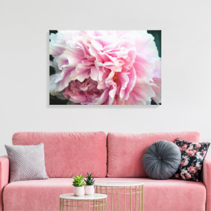 Ömtålig Rosa Peony Blommig Lindad Canvastryck