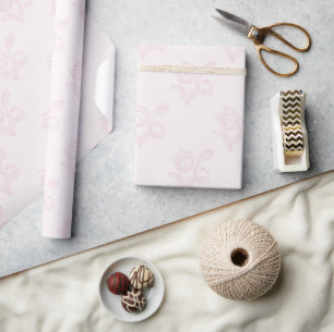 Ömtålig Rosa Tulpan Bröllopsdusch Linjärt Presentpapper