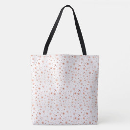 Ömtålig Rose Gold Stjärnor Stor Axel Tote Tygkasse