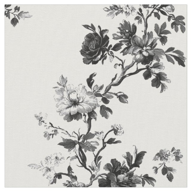 Ömtålig svart blomstergardinmönster tyg (Närbild)