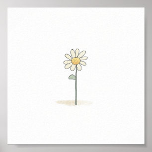 Ömtålig tusenskönsillustration - Enkel söt blomma Poster