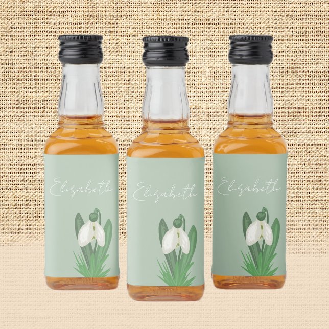 Ömtålig vår snödroppsblomma  spritflaskor etikett (Skapare uppladdad)