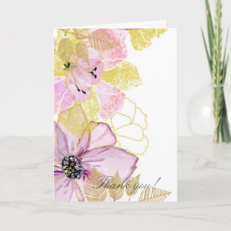 Ömtålig vattenfärg blommig tack-kort tack kort