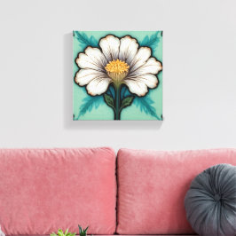 Ömtålig vit blomma canvastryck