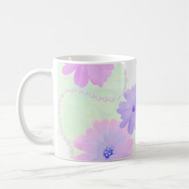 Ömtåliga blommor och pärlvirvlar mugg (Vänster)