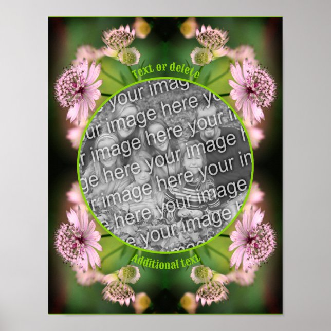 Ömtåliga blommor ram skapa ditt eget foto poster (Framsidan)