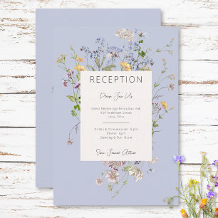 Ömtåliga Boho Vildblommor Periwinkle Mottagning Tilläggskort
