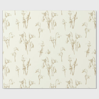 Ömtåliga gyllene beige snödroppsvildblommor presentpapper