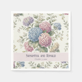 Ömtåliga Hydrangeablommor Bröllop Pappersservett