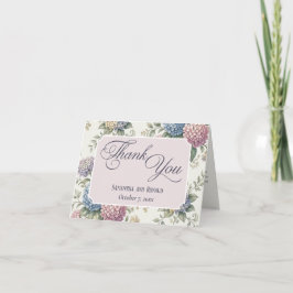 Ömtåliga Hydrangeablommor Bröllop Tack Kort