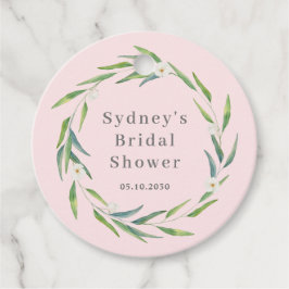 Ömtåliga krans bröllop bröllopsdusch etiketter