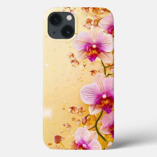 Ömtåliga orkidéer Kvinnliga Botaniska Blommor (Baksida)