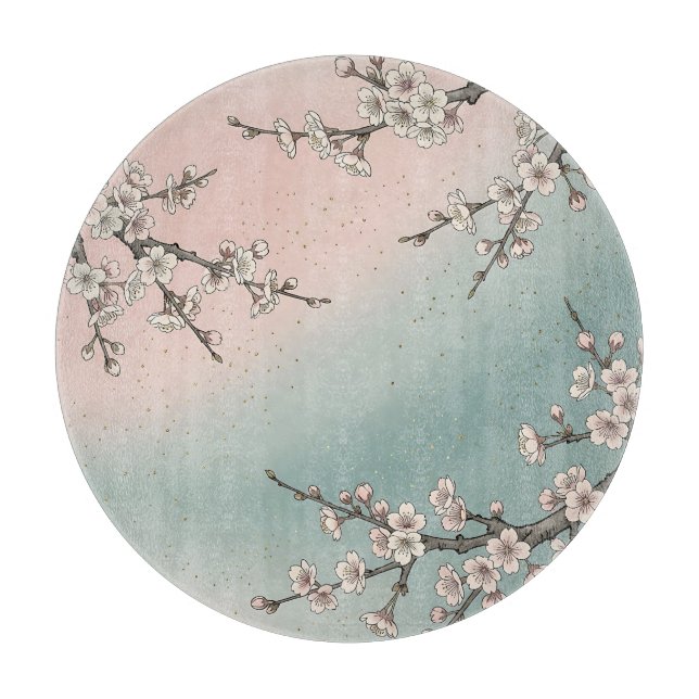 Ömtåliga rosa körsbärsblom Sakura-grenar  (Framsidan)