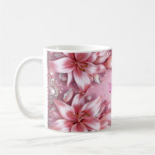 Ömtåliga rosa liljor kaffemugg