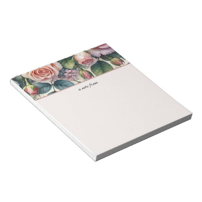 Ömtåliga rosblomstermotiv från Notepad Anteckningsblock (Vinklad)
