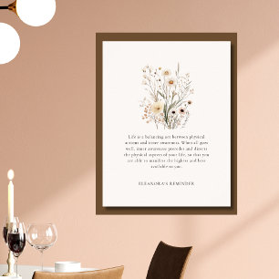 Ömtåliga vilda blommor Motivationscitat Poster