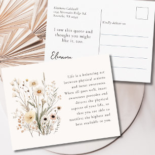 Ömtåliga vilda blommor Motiverande Citat Vykort