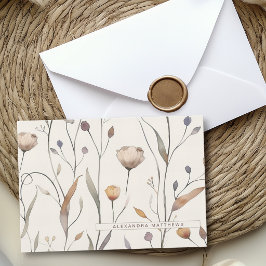 Ömtåliga vildblommor Anpassat namn eller textkorts Anteckningskort