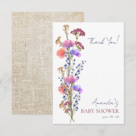 Ömtåligt akrylblomsterarrangemang för babyfirande tack kort