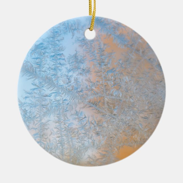 Ömtåligt frostmönster, Wisconsin Julgransprydnad Keramik (Framsidan)