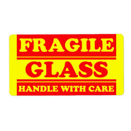 Ömtåligt Glas Förpackningsetikett Fraktsedel