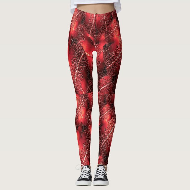Ömtåligt Rött Leggings (Framsida)