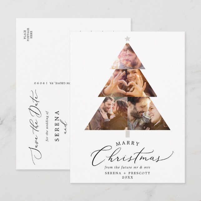 Ömtlig Jul Holiday Spara Datumet Meddelande Vykort (Fram/baksida)