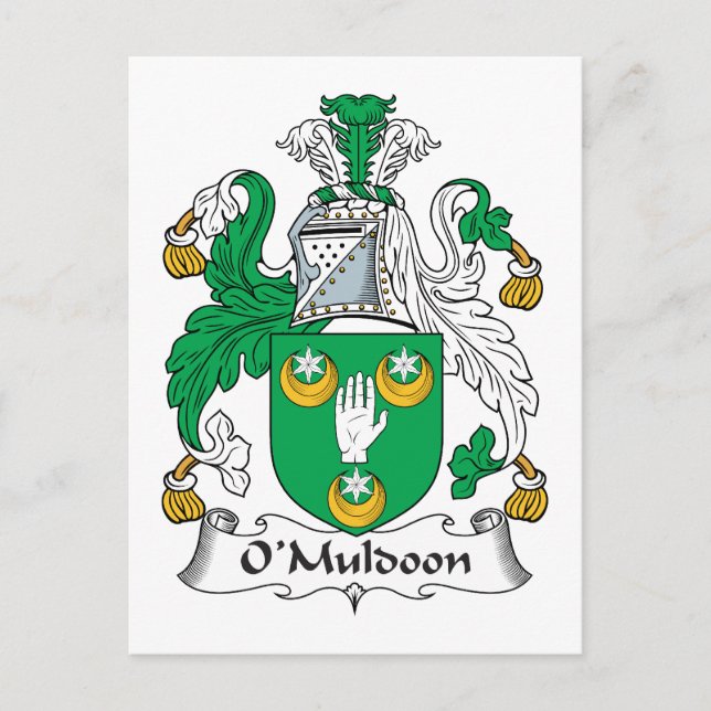 O'Muldoon Family Crest Vykort (Framsida)