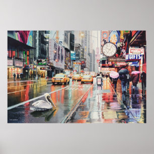"Omväg" pelikan i New York Poster