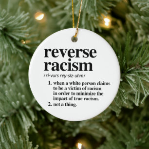 Omvänd definition av rasism julgransprydnad keramik