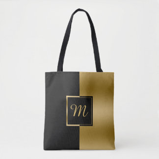 Omvänd geometrisk design för svart och Guld Tygkasse