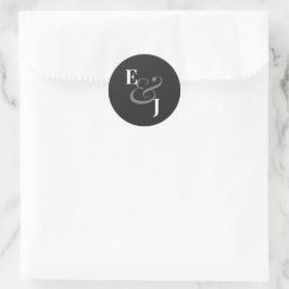 Omvänd grafit Ampersand Bröllop | Kuvertförsegling Runt Klistermärke
