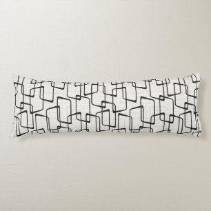 Omvänd mjuk svart retro Geometric Mönster Kroppskudde