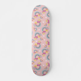 Omvänd regnbåge- rosa mini skateboard bräda 18,5 cm