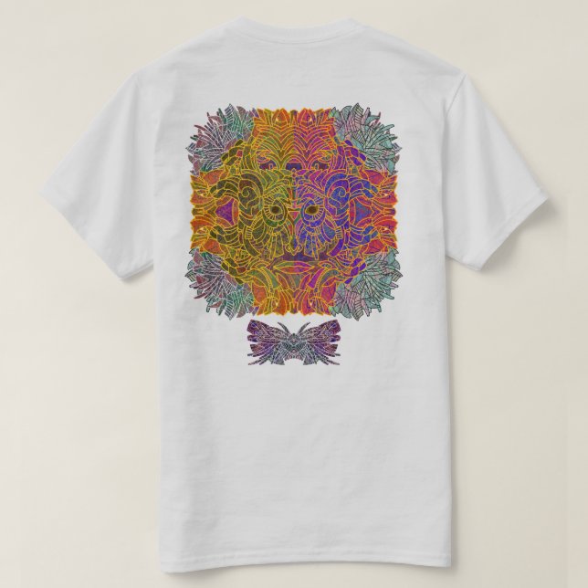 Omvänd solsprängningsmask med månmotif t shirt (Design baksida)