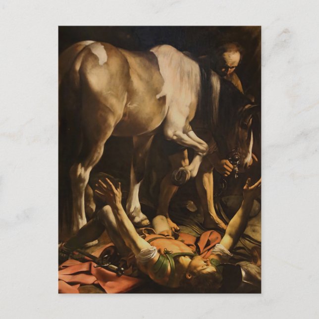 Omvändelsen av Paulus av Caravaggio  Vykort (Framsida)