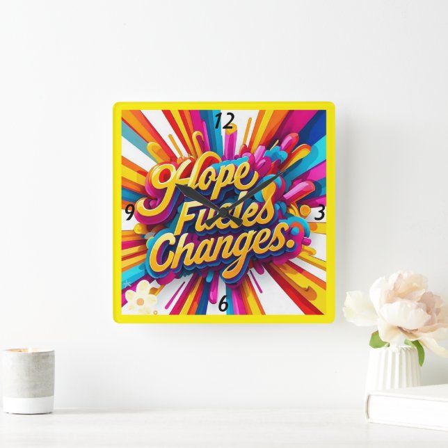 "Omvandla ditt liv" Fyrkantig Klocka (Hem)