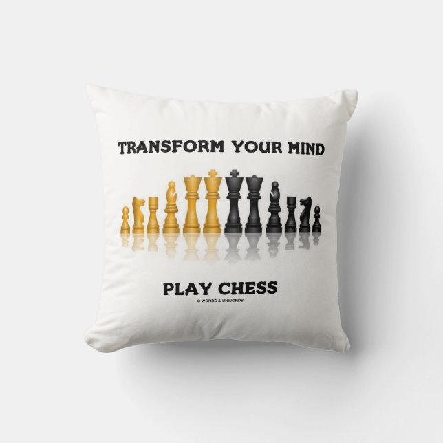Omvandla ditt sinne Play Chess Geek Advice Kudde (Framsida)