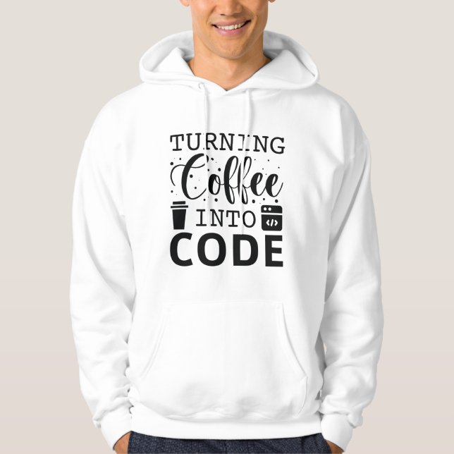 Omvandla kaffe till kod hoodie (Framsida)