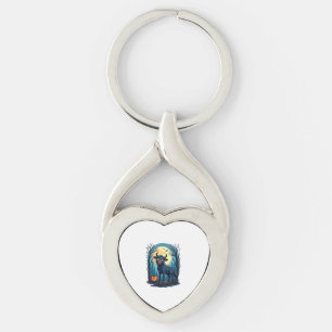 Omvandling av kå varulv twisted heart silverfärgad nyckelring
