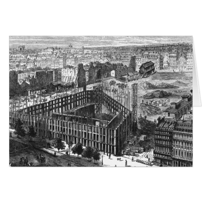 Omvandling av Paris: Byggnad 1861 Hälsningskort (Framsidan Horizontal)