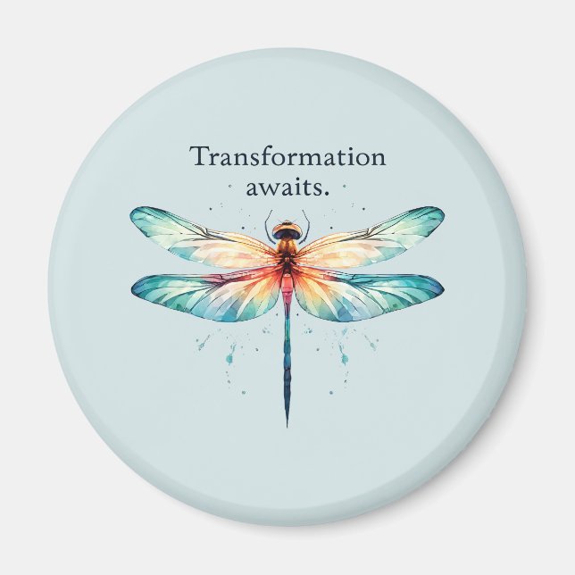 Omvandlingsförlopp - Färgfull Dragonfly Magnet (Framsidan)