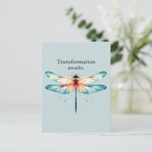 Omvandlingsförlopp - Färgfull Dragonfly Vykort