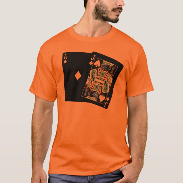 OmvändningBlackjackskjorta T-shirt (Framsida)