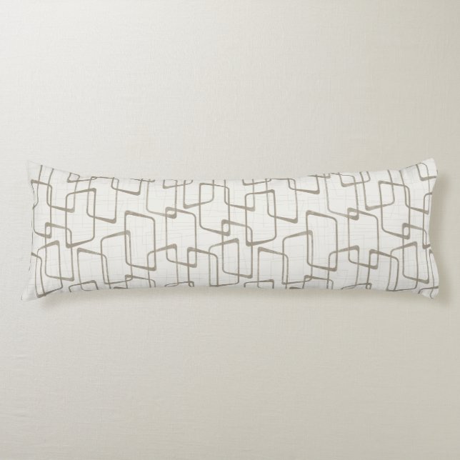 Omvänt Grått Retro Geometric Mönster Kroppskudde (Framsidan)