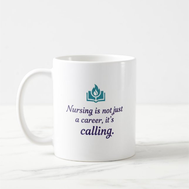Omvårdnad är ett Kallande Modern Medicinsk Identit Kaffemugg (Vänster)