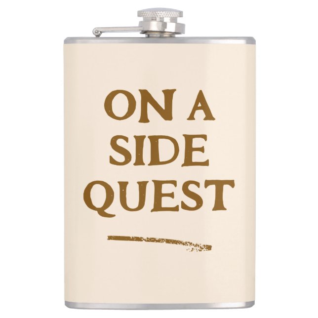 On a Side Quest Vinyl Wrapped Flask Fickplunta (Framsidan)